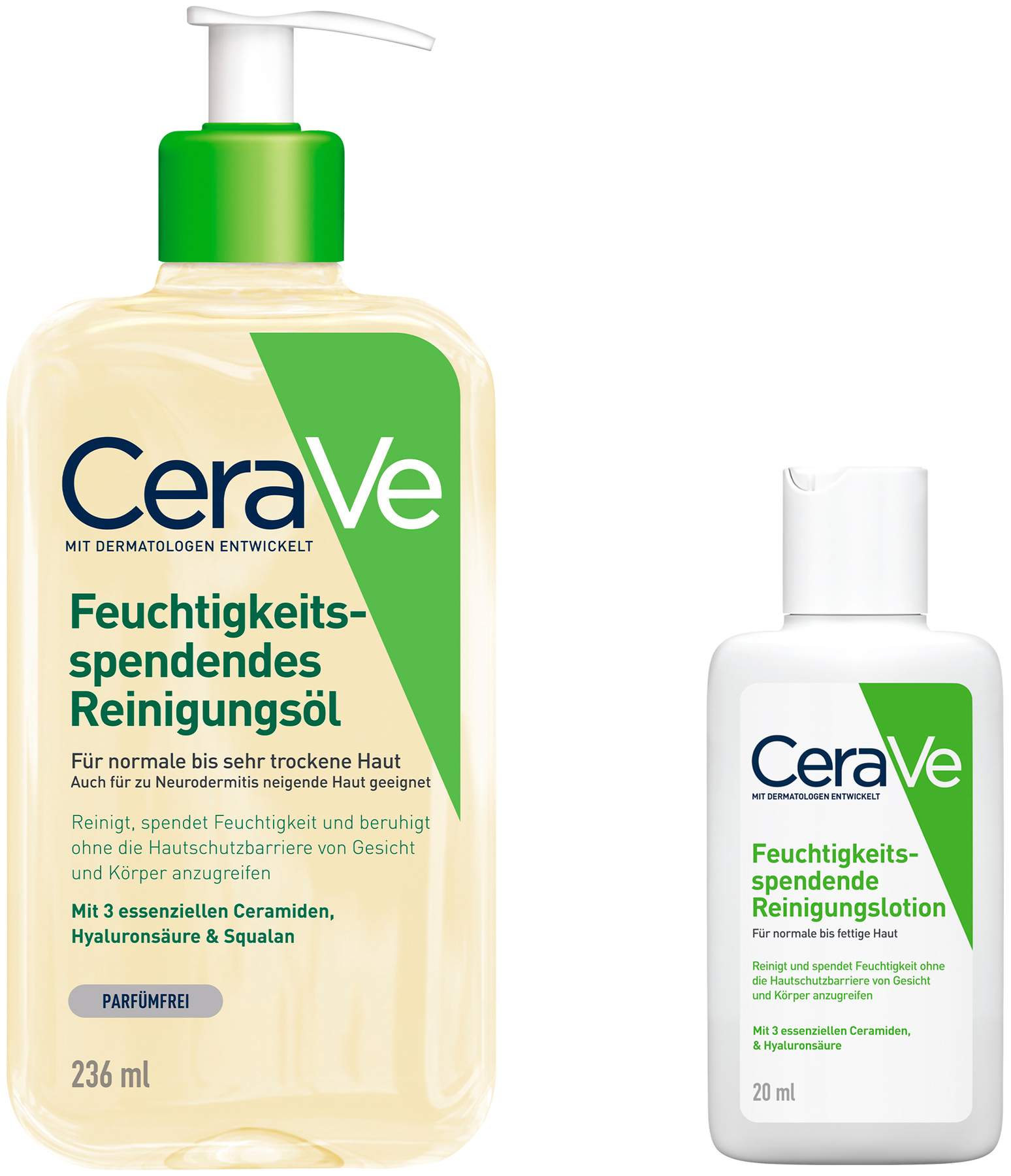 CeraVe Reinigungsöl 236 ml + gratis CeraVe feuchtigkeitsspendende Reinigungslotion 20 ml