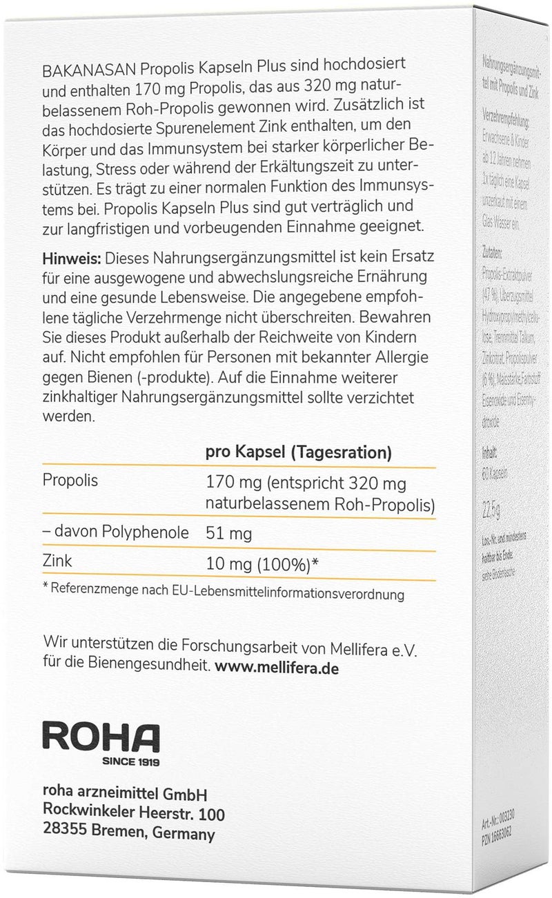 Bakanasan Propolis Kapseln plus 60 Stück