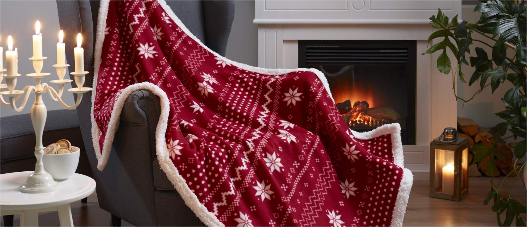 Kuscheldecke Winterflocken 120x160 cm