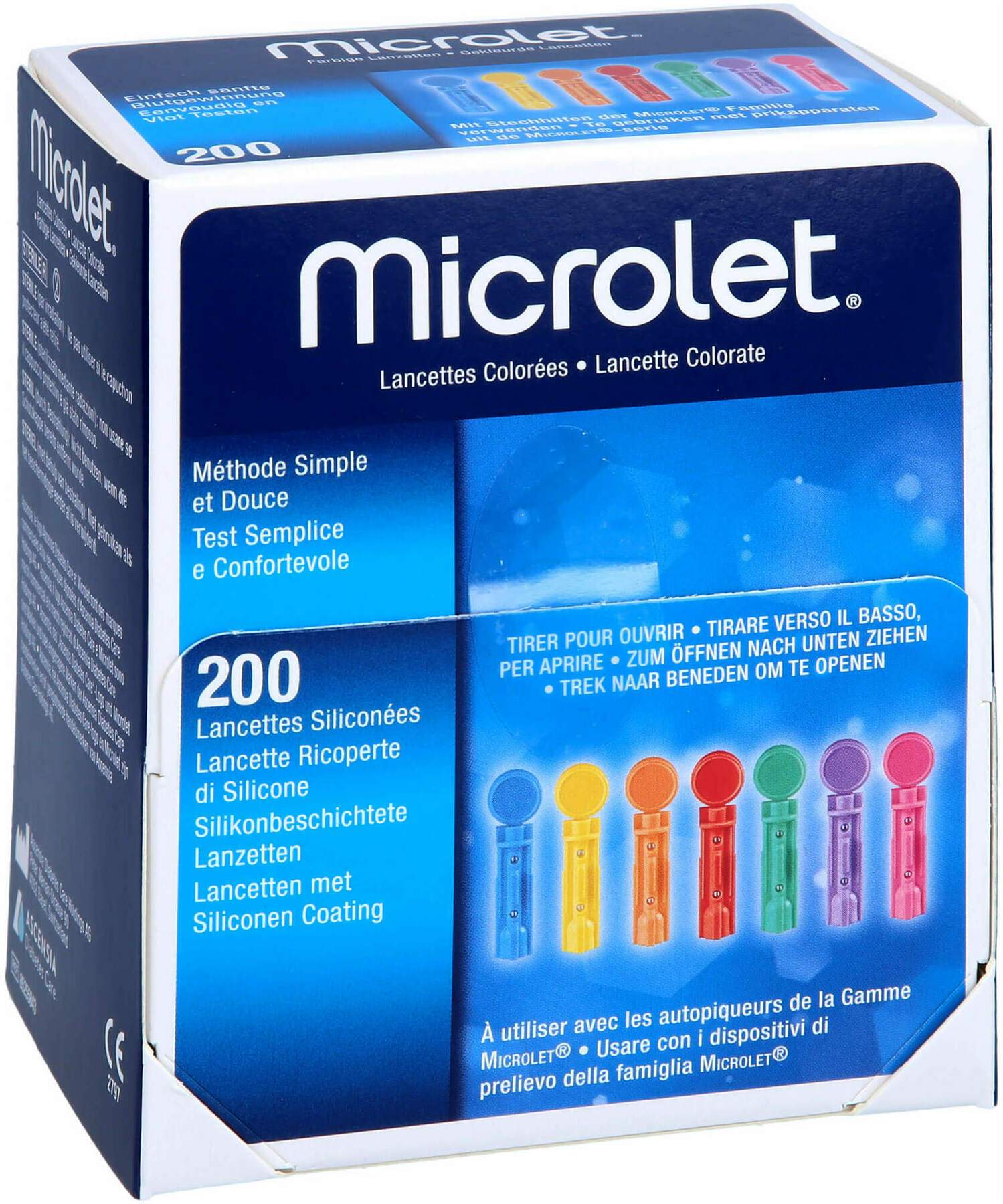 Microlet Lanzetten Farbig 200 Stück