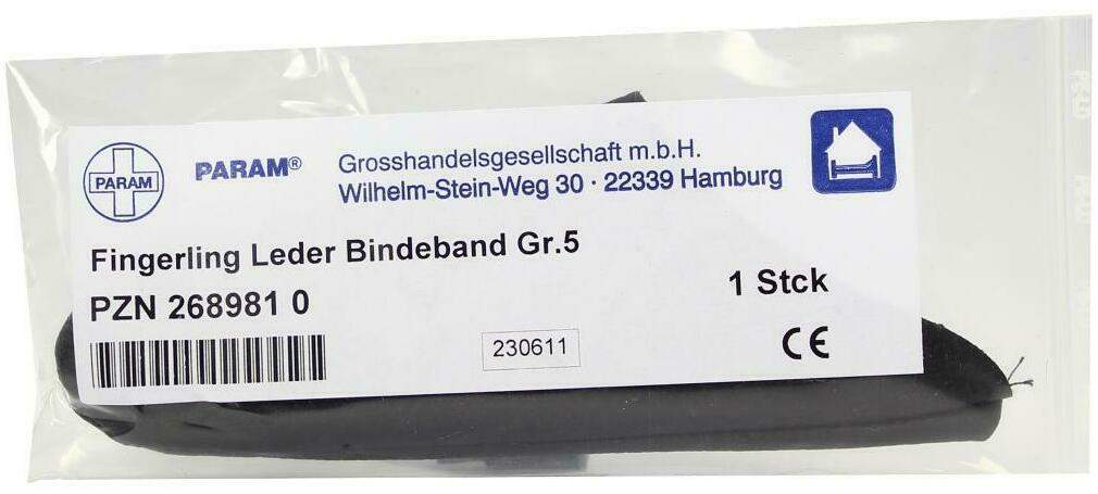 Fingerling Leder Gr. 5 Mit Bindeband 1 Stück
