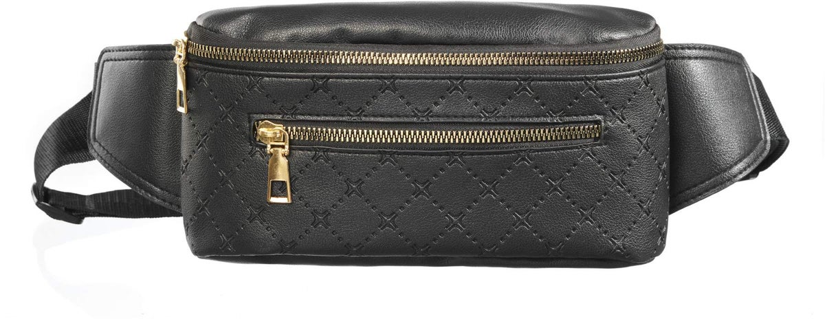 Modische Gürteltasche schwarz, sehr leicht mit 120 cm Gürtel
