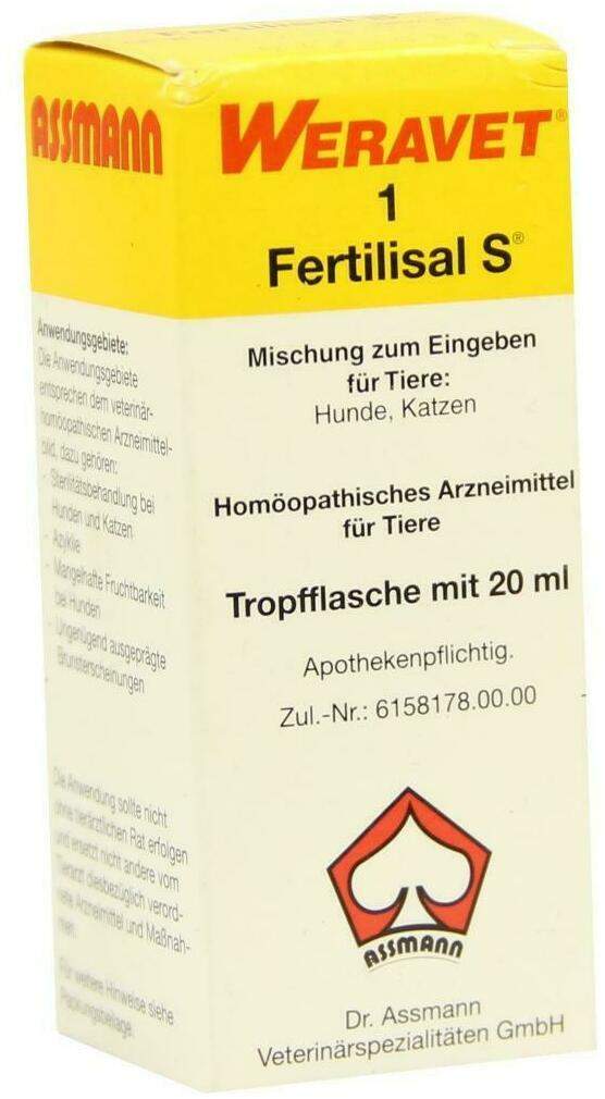 Fertilisal S1 Tropfen Für Hunde, Katzen, Heim - und Zootiere 20...