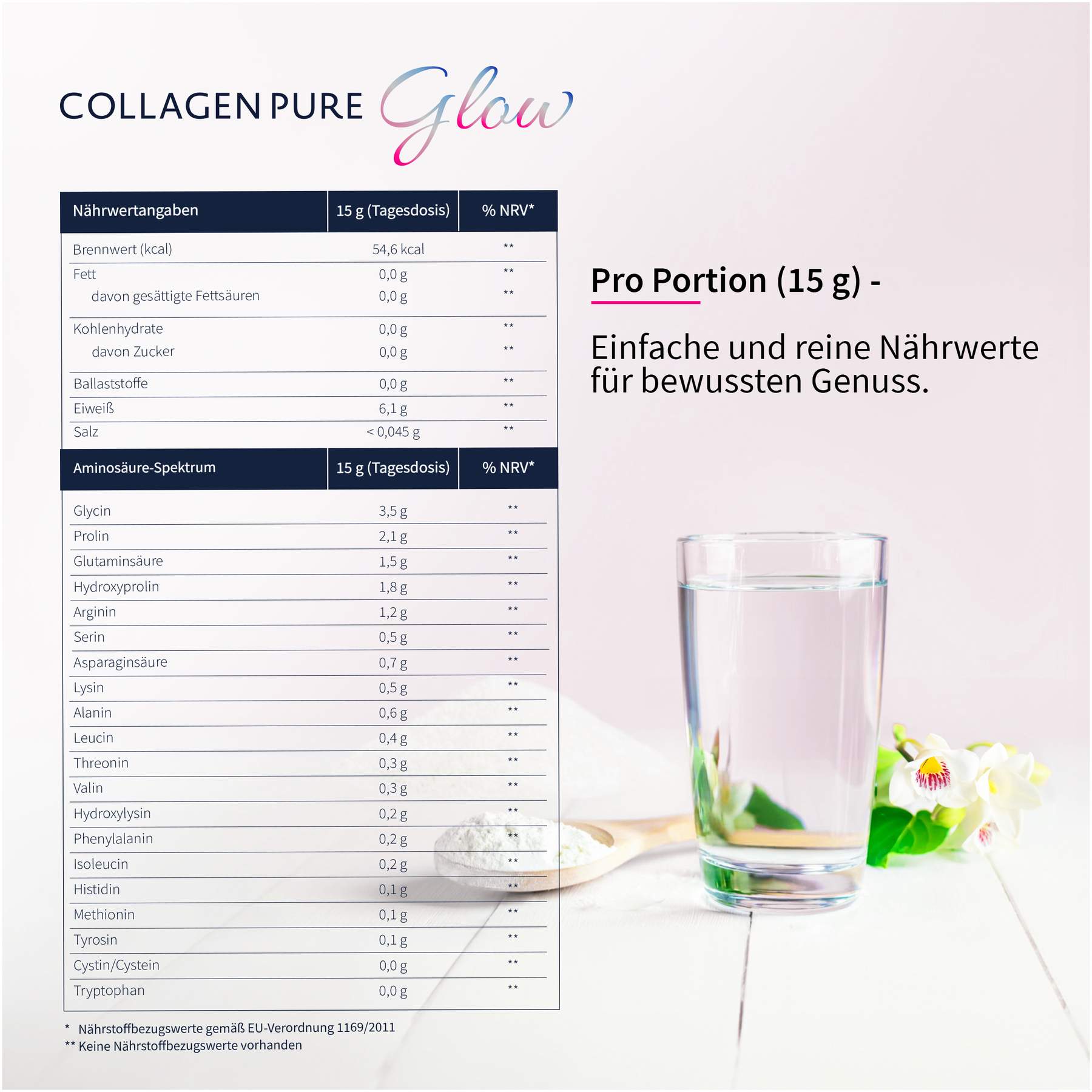 Collagen Pure Glow 100% Reines Kollagen 500 G