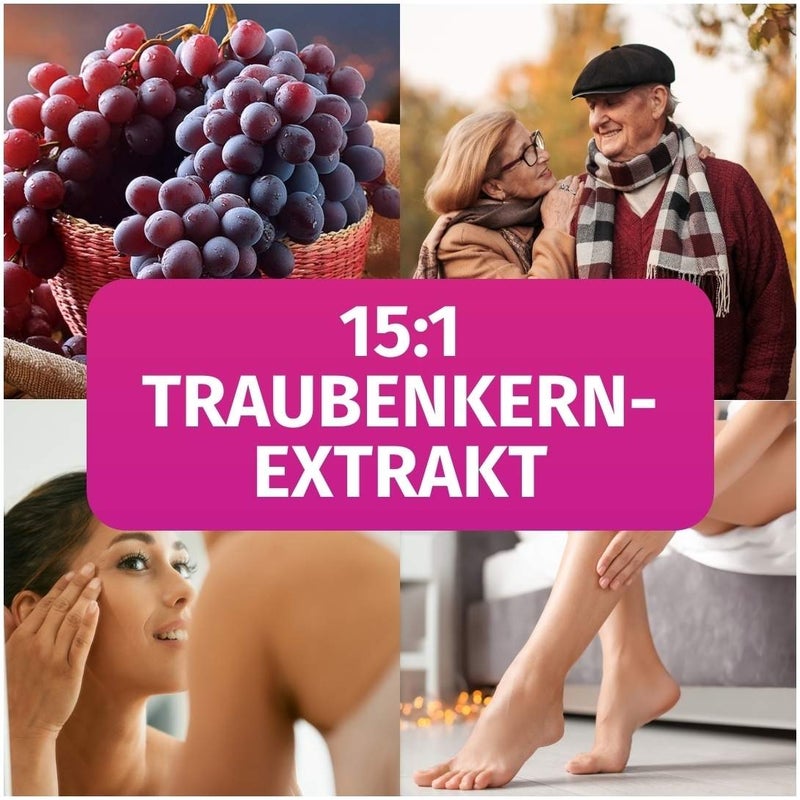 Green Naturals OPC 1000mg aus Traubenkern-Extrakt 180 Kapseln