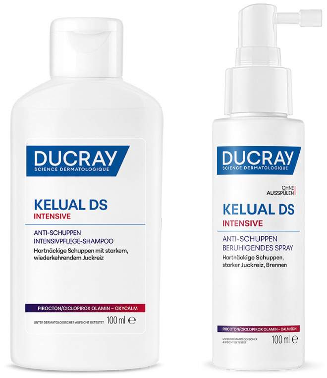 Ducray Kelual DS intensives Anti-Schuppen Intensivpflege-Shampoo 100 ml + Ducray Kelual DS intensives Spray 100 ml