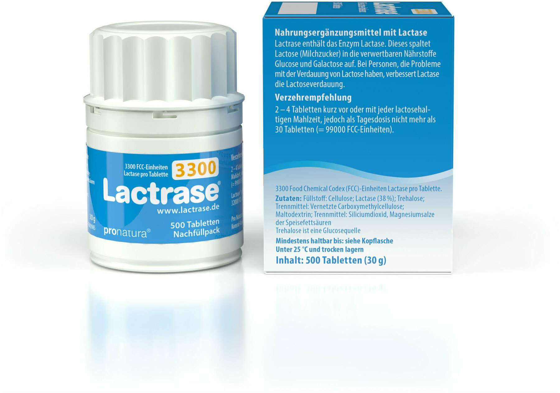 Lactrase 3.300 Fcc Nachfüllpackung 500 Tabletten