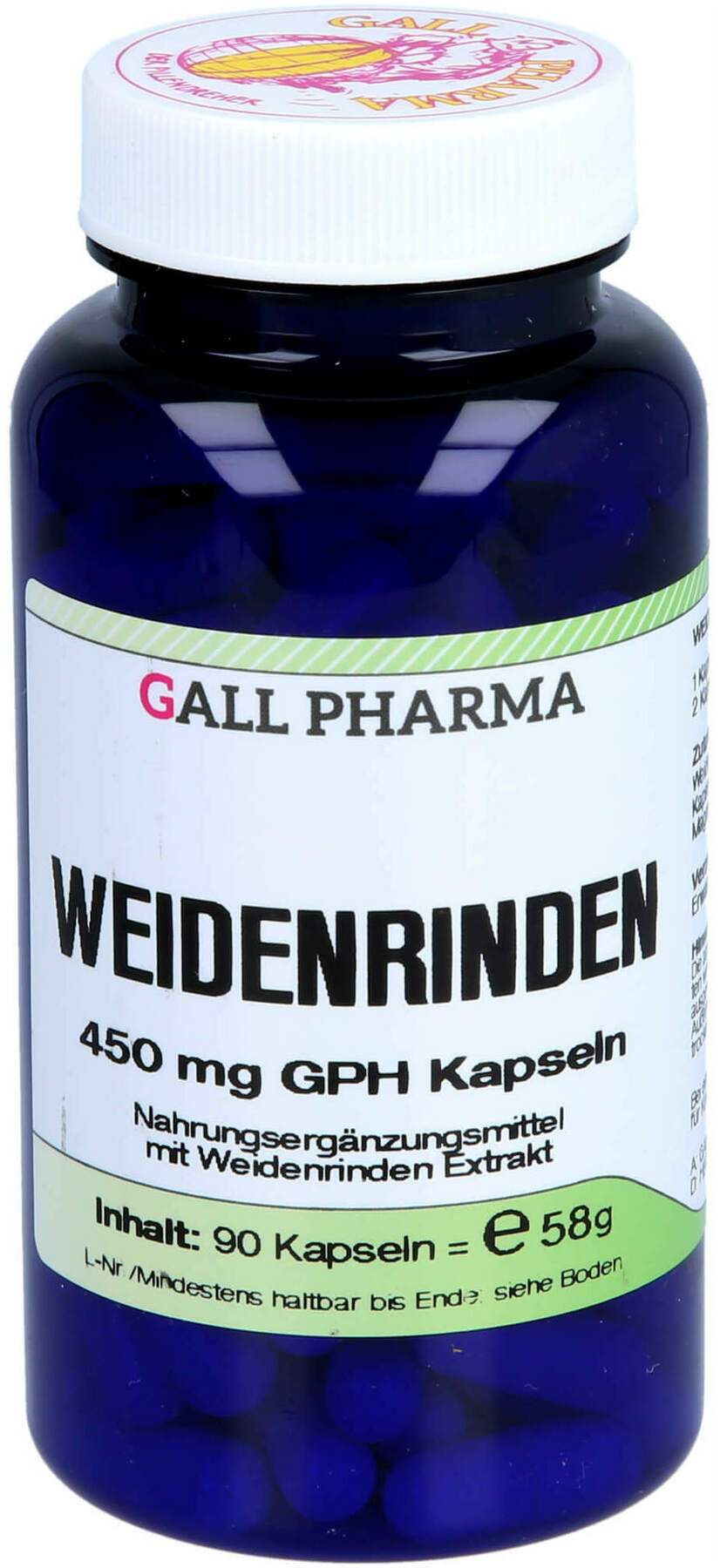 Weidenrinden 450 mg Gph 90 Kapseln