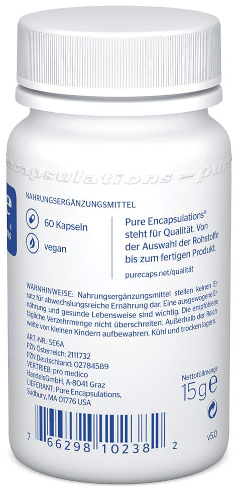 Pure Encapsulations Selen Selenmethionin 60 Kapseln