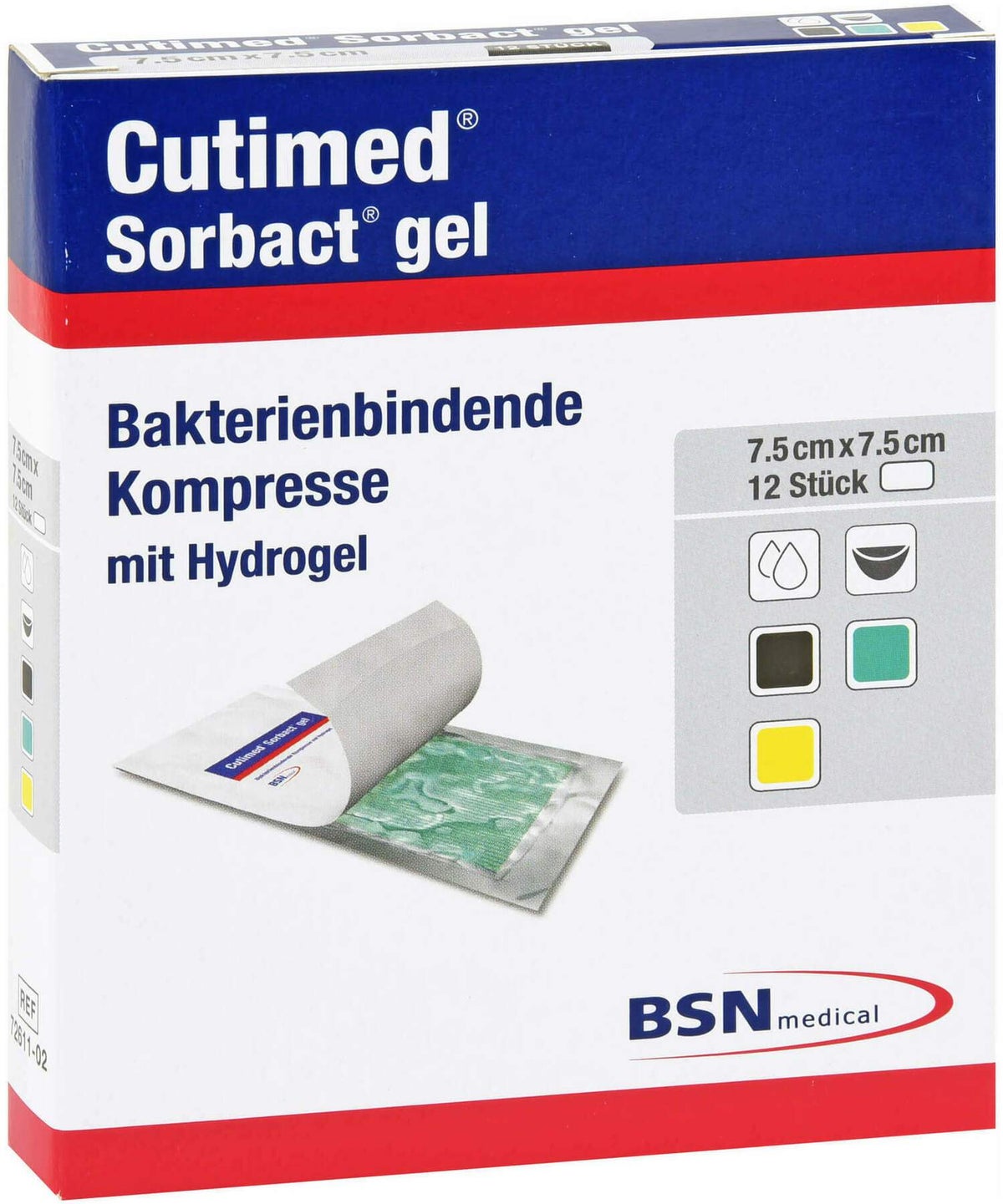 Cutimed Sorbact Gel Kompressen 7,5 X 7,5 cm 12 Stk