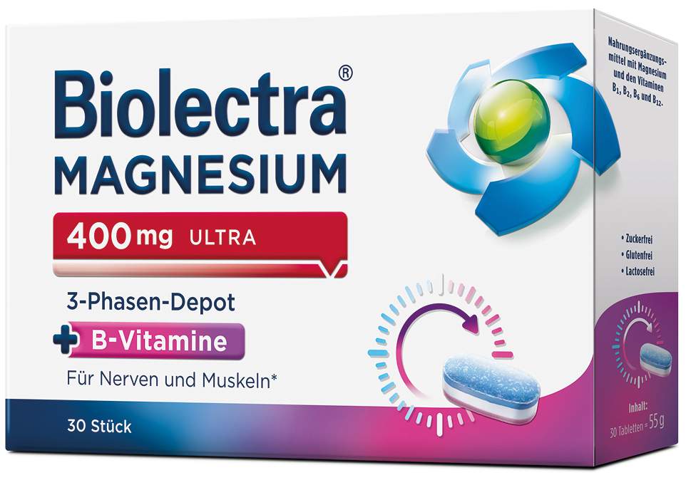 Biolectra Magnesium 400 mg ultra 3-Phasen-Depot 30 Tabletten