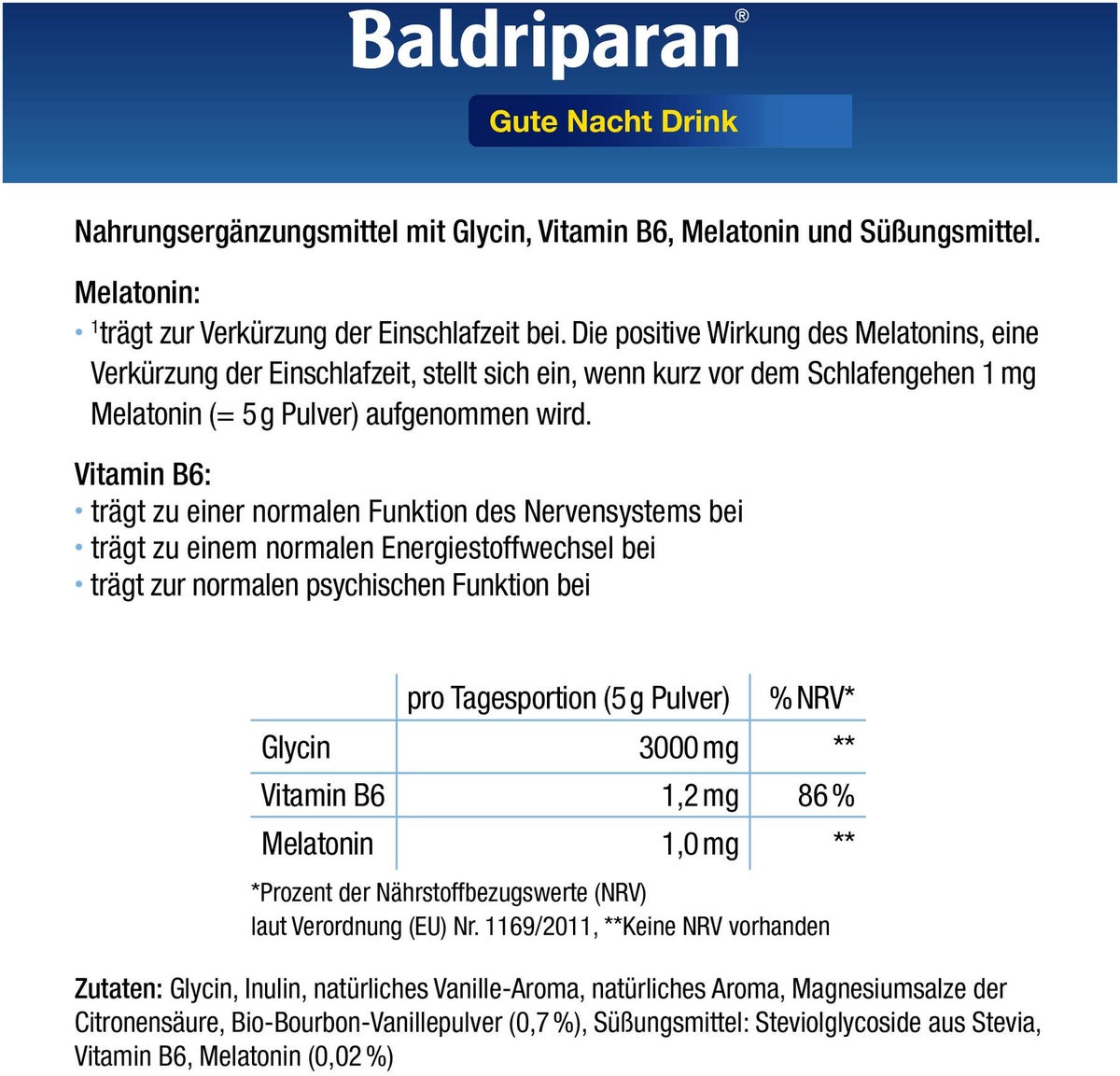 Baldriparan Gute Nacht Drink 150 g Pulver