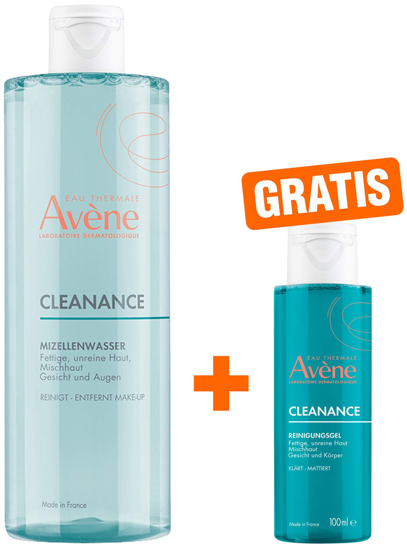 Avene Cleanance Mizellenwasser 400 ml + gratis Avene Cleanance Reinigungsgel 100 ml