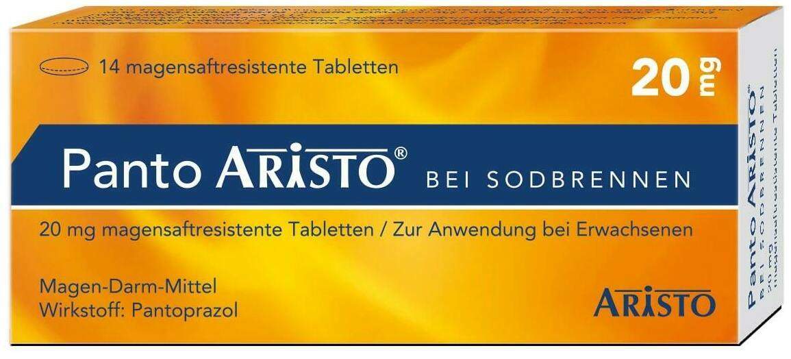 Panto Aristo bei Sodbrennen 20 mg 14 magensaftresistente Tabletten