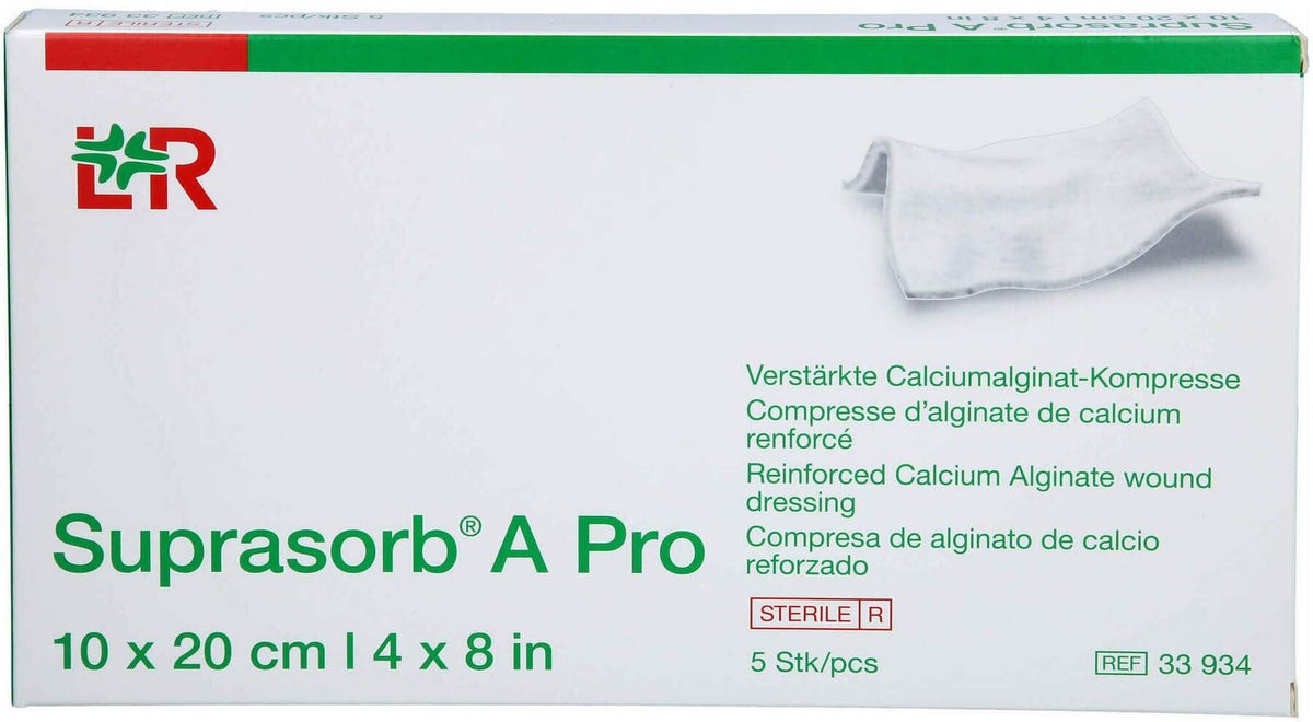Suprasorb A Pro Calciumalginat Kompressen 10x20 cm 5 Stück