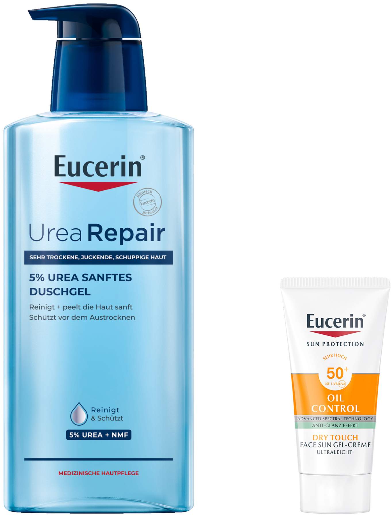 Eucerin UreaRepair 5% Urea Sanftes Duschgel 400 ml + gratis Eucerin Sun Gel-Creme Oil Control 20 ml