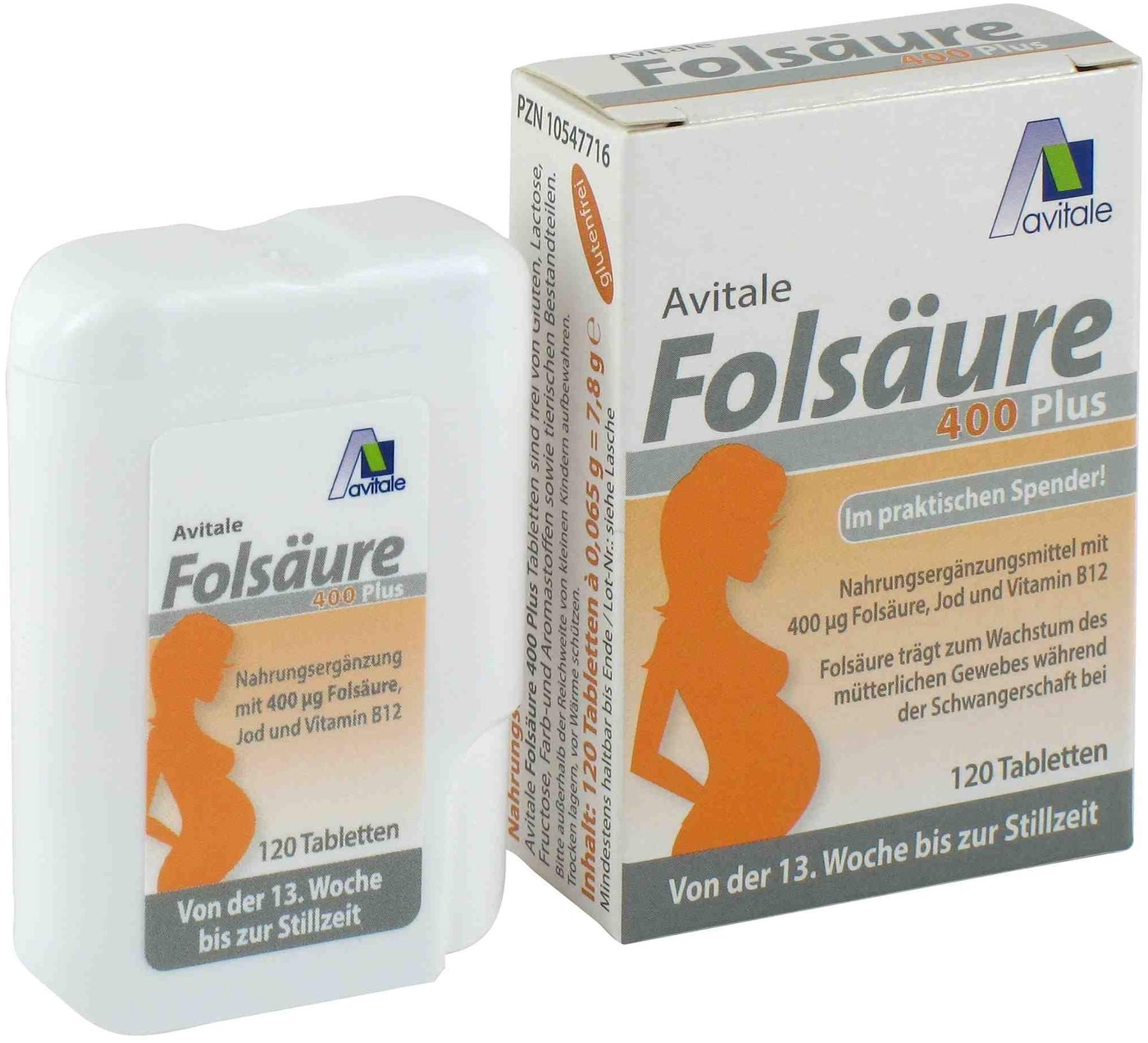 Folsäure 400 Plus B12 + Jod 120 Tabletten