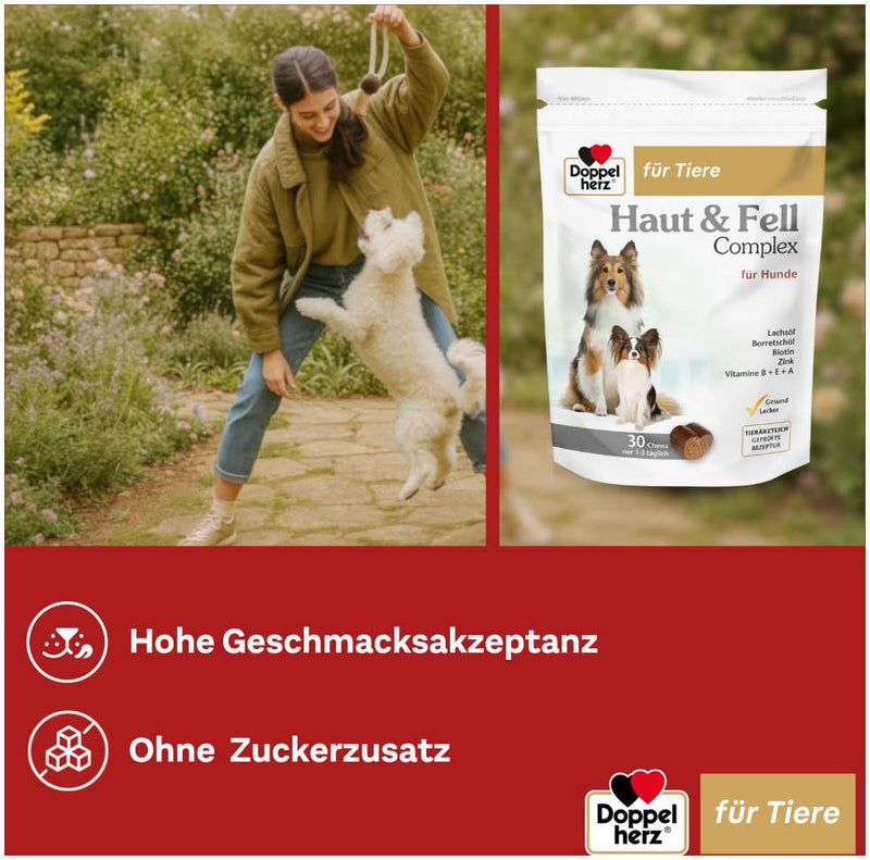Doppelherz Haut & Fell Complex für Hunde 30 Chews