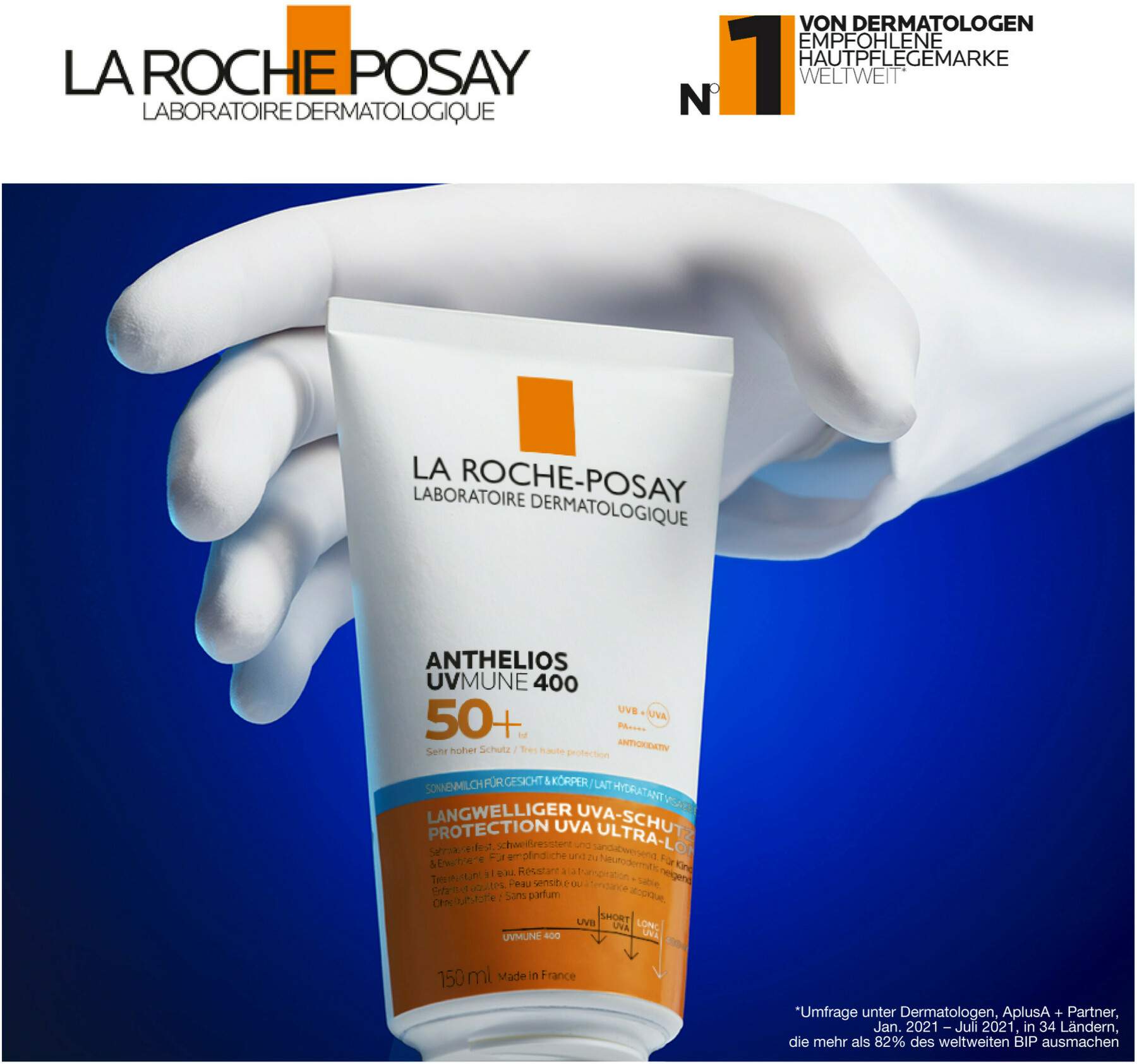 La Roche Posay Anthelios Körper + Gesicht LSF 50 150 ml Milch
