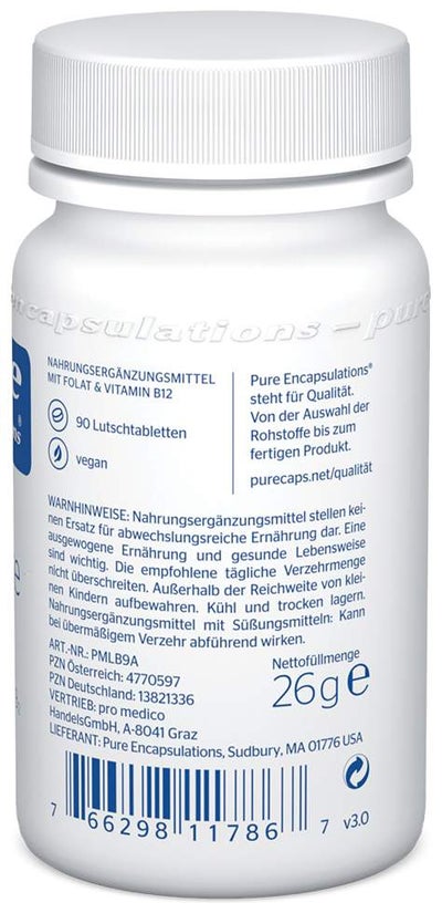 Pure Encapsulations B12 Folate Melt 90 Lutschtabletten