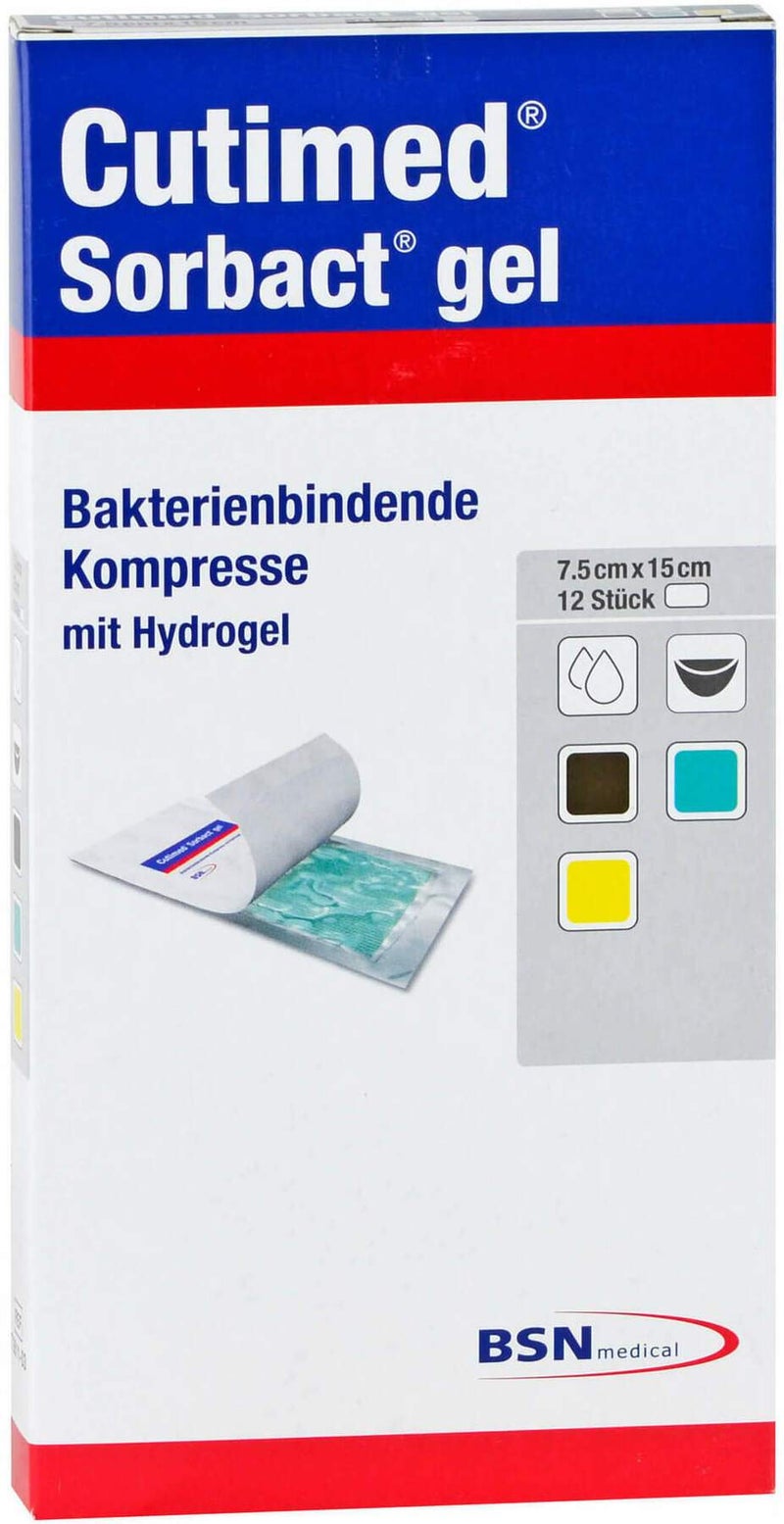 Cutimed Sorbact Gel 7,5 X 15 cm 10 Kompressen