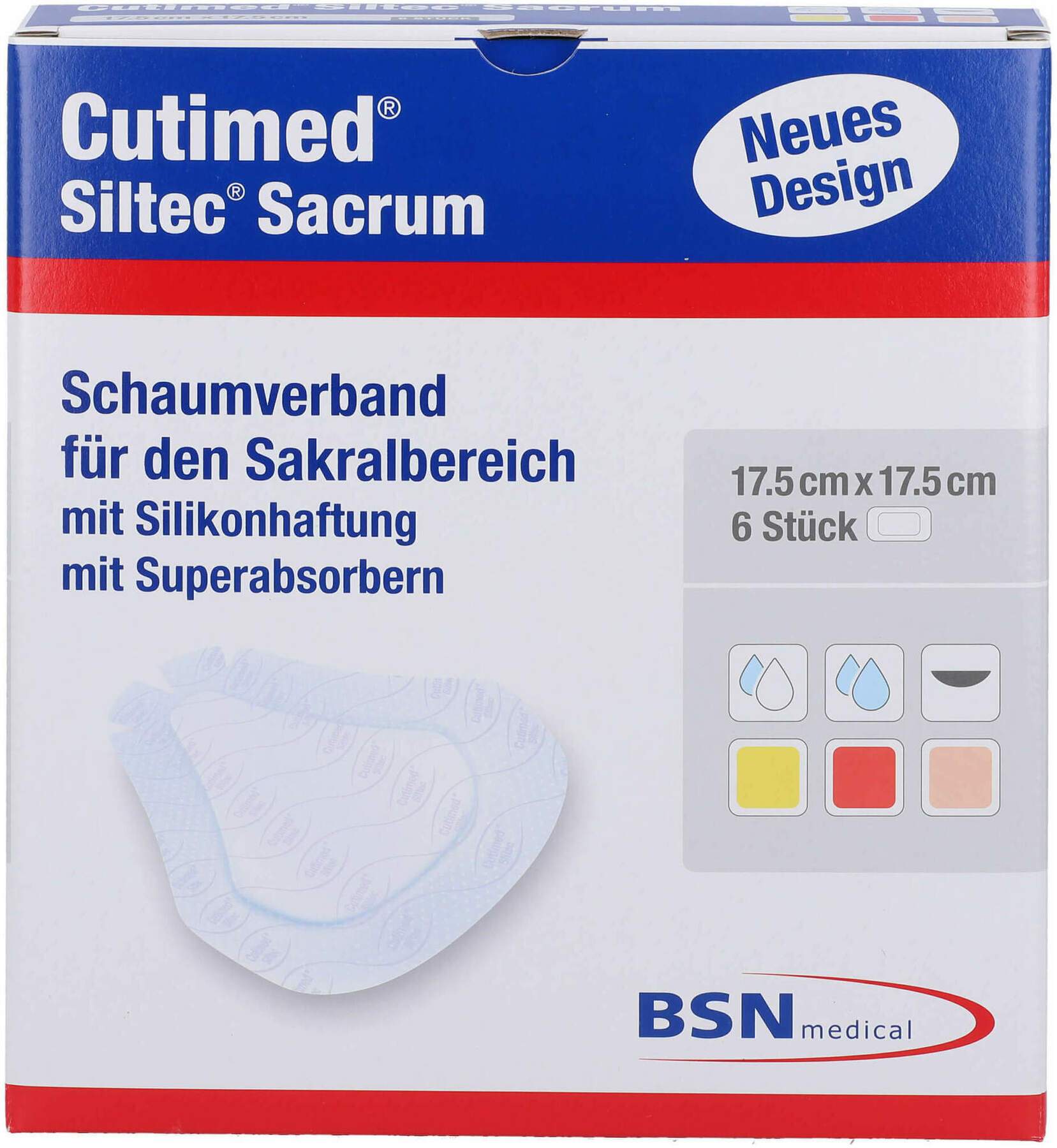 Cutimed Siltec Sacrum 17,5 X 17,5 cm 6 Stück