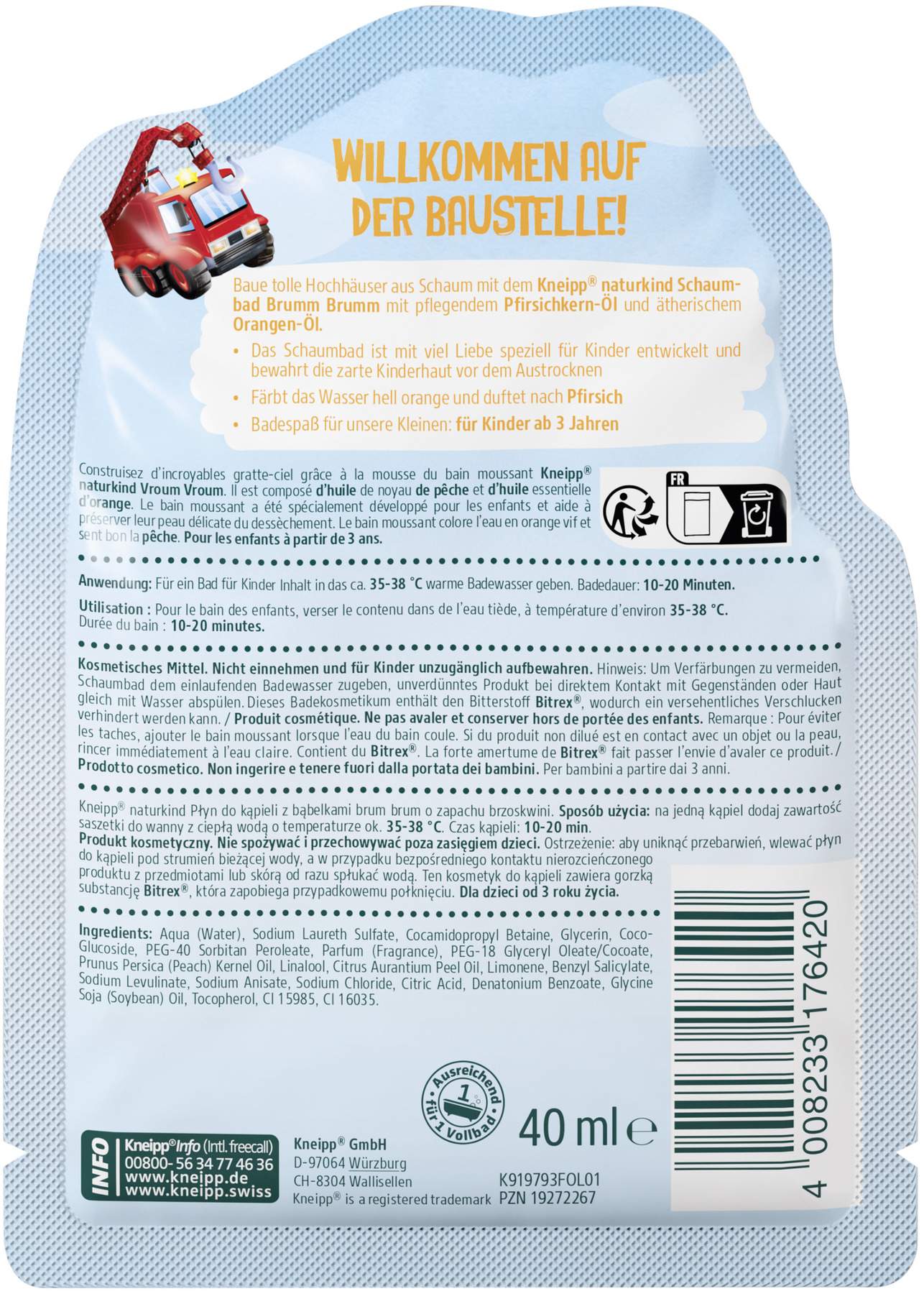Kneipp naturkind Brumm Brumm Schaumbad 40 ml