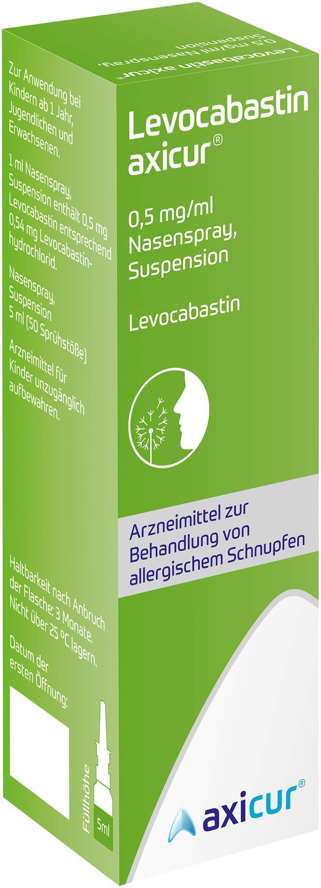 Levocabastin axicur 0,5 mg je ml 5 ml Nasenspray