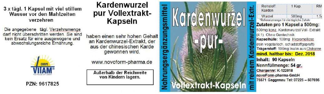 Kardenwurzel Pur Vollextrakt 90 Kapseln