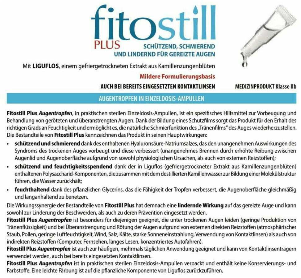Fitostill Plus Augentropfen 10 X 0,5 ml