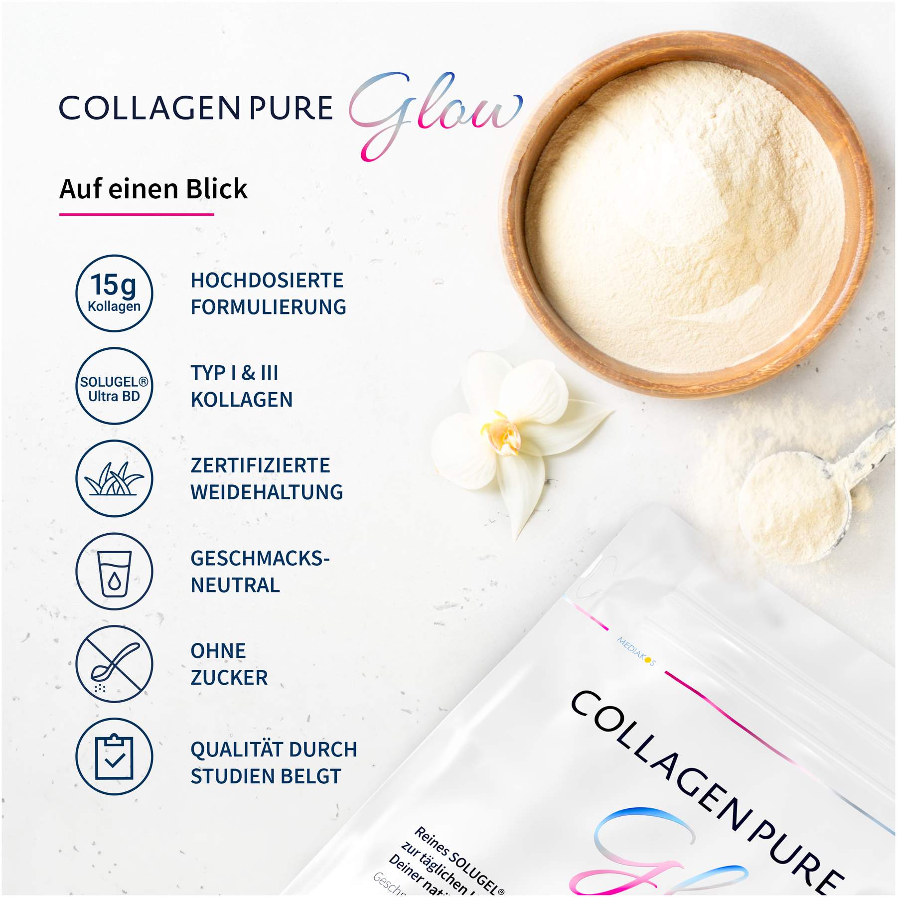 Collagen Pure Glow 100% Reines Kollagen 500 G