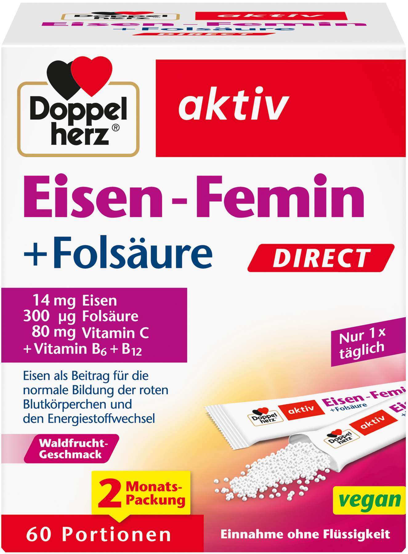 Doppelherz Aktiv Eisen-Femin Direct Pellets 60 Stück