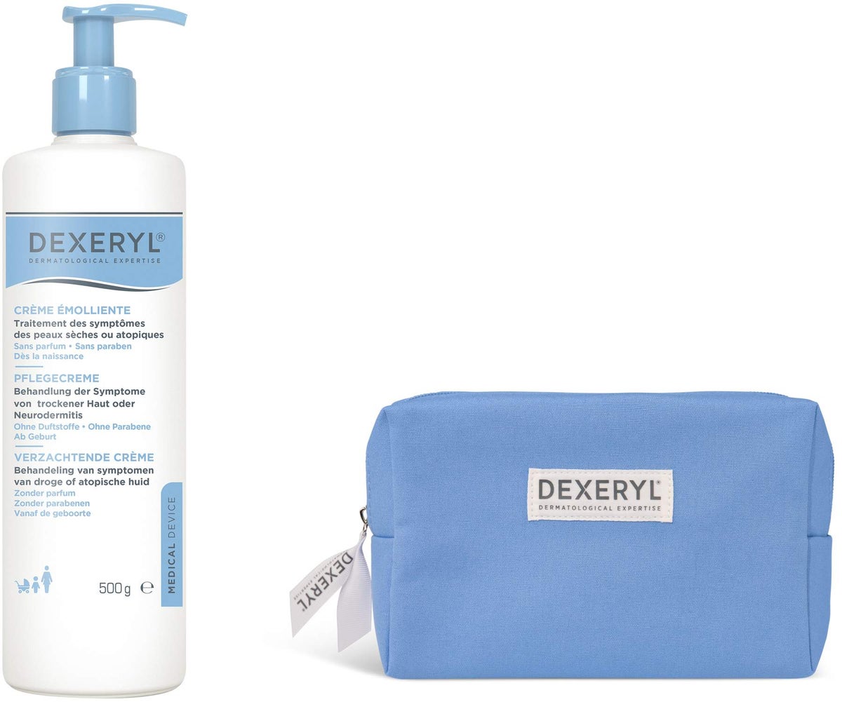 Dexeryl Pflegecreme 500 g + gratis Kosmetiktasche