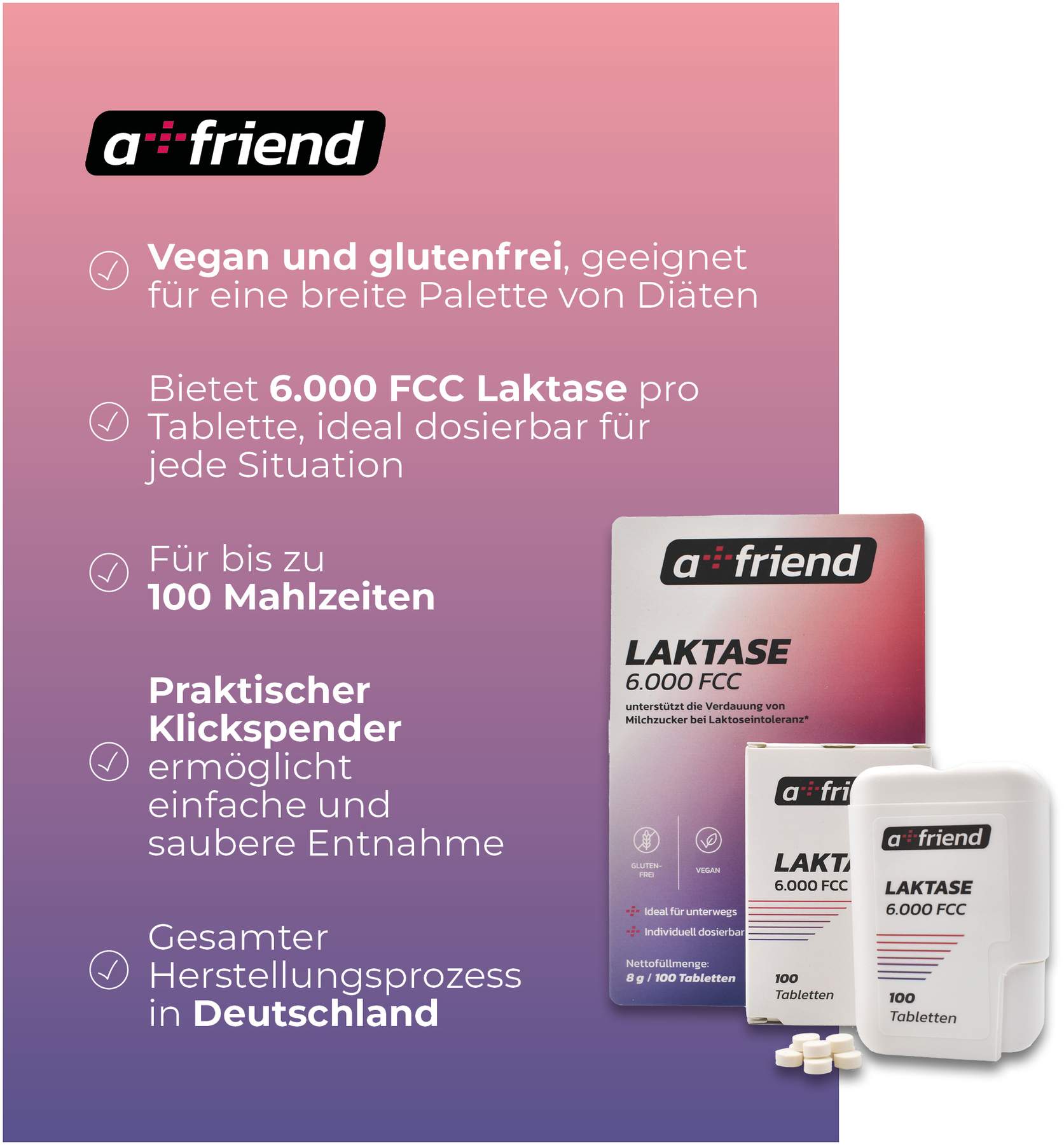 A Friend Laktase 6.000 Fcc 100 Tabletten