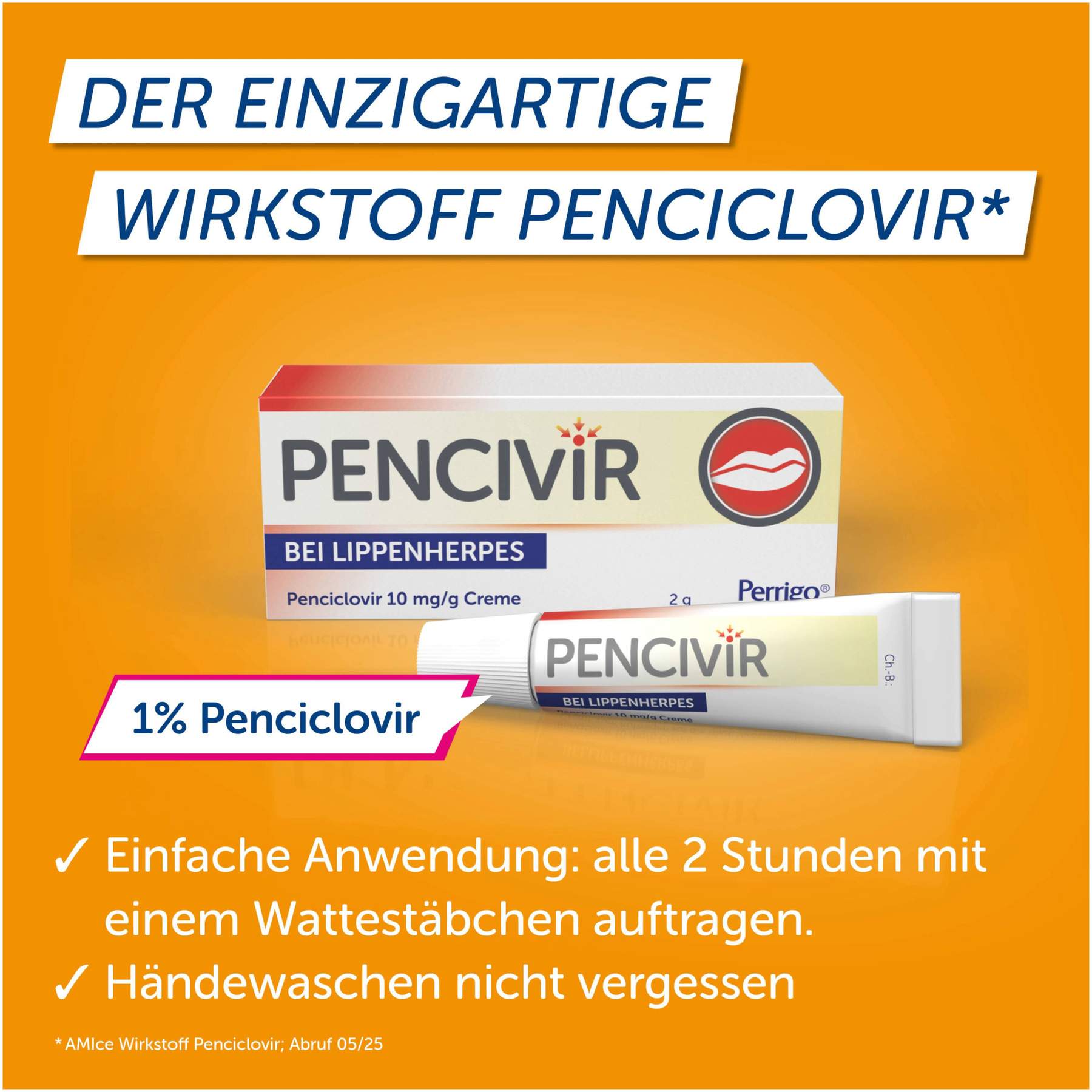 Pencivir bei Lippenherpes 2 g Creme