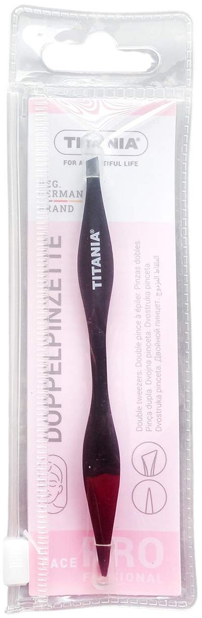 Doppel Pinzette Schwarz Schräg-Splitter Titania
