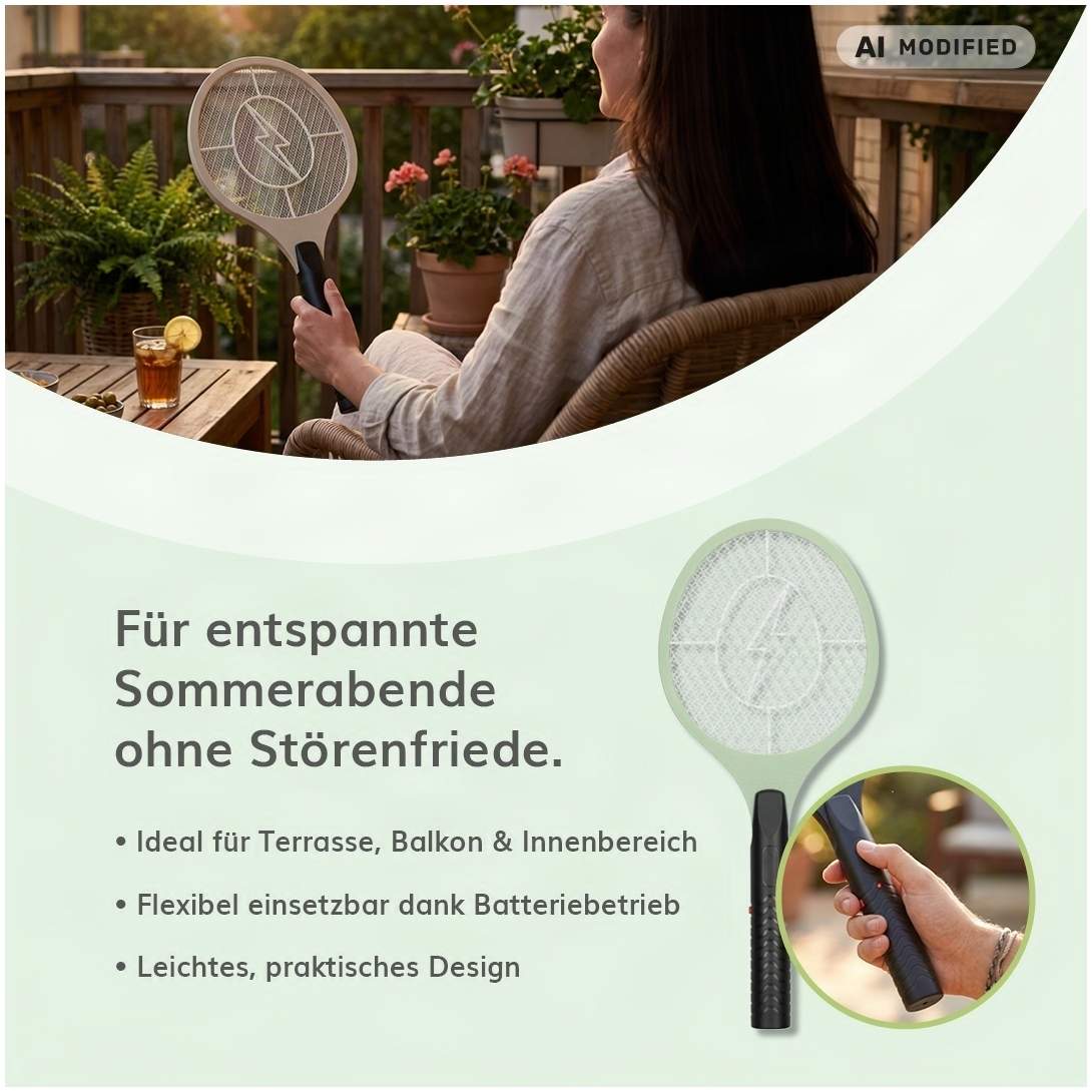 Deluxa Garden Elektrische Fliegenklatsche, Grün