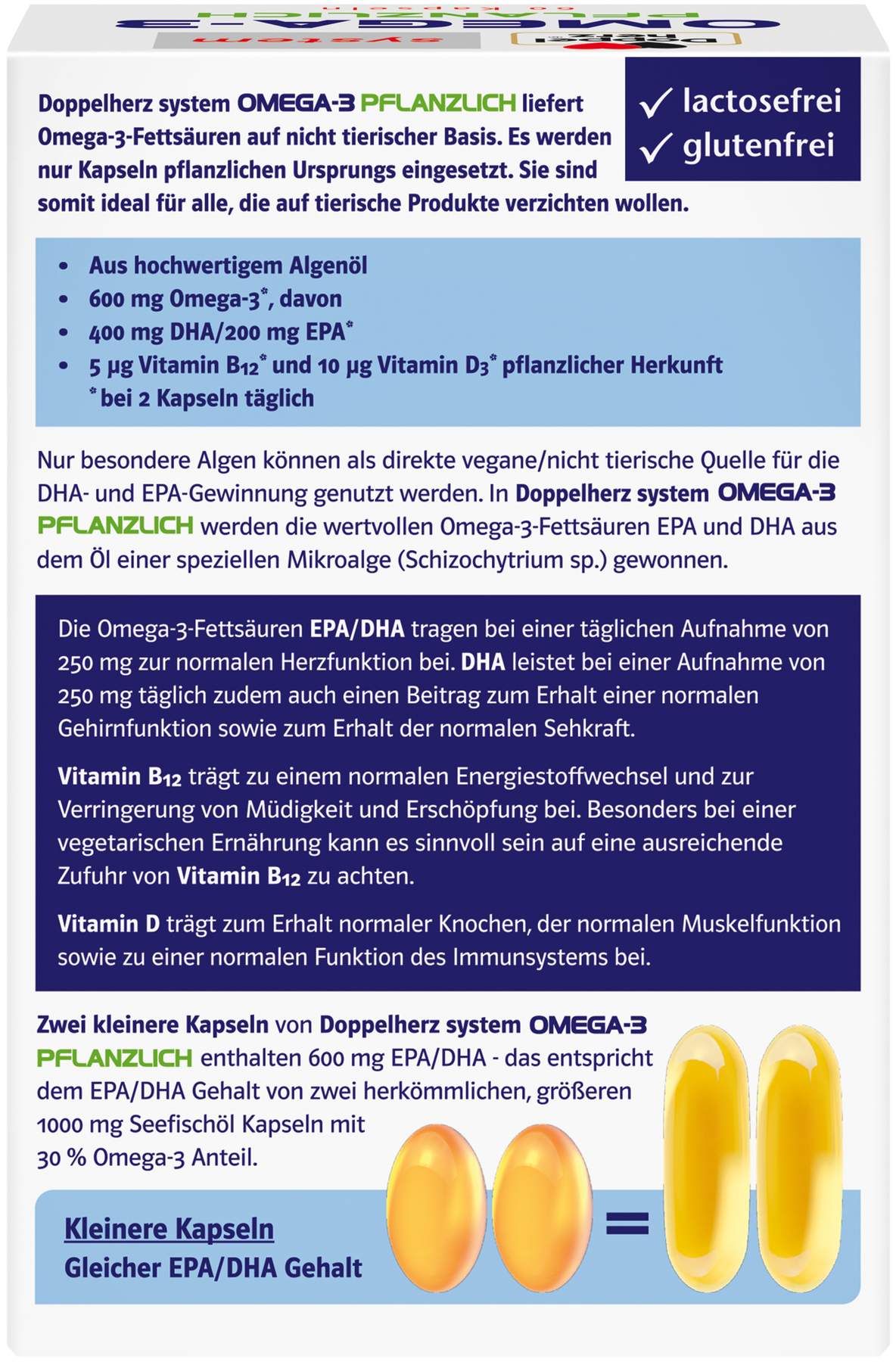 Doppelherz system Omega-3 pflanzlich 60 Kapseln