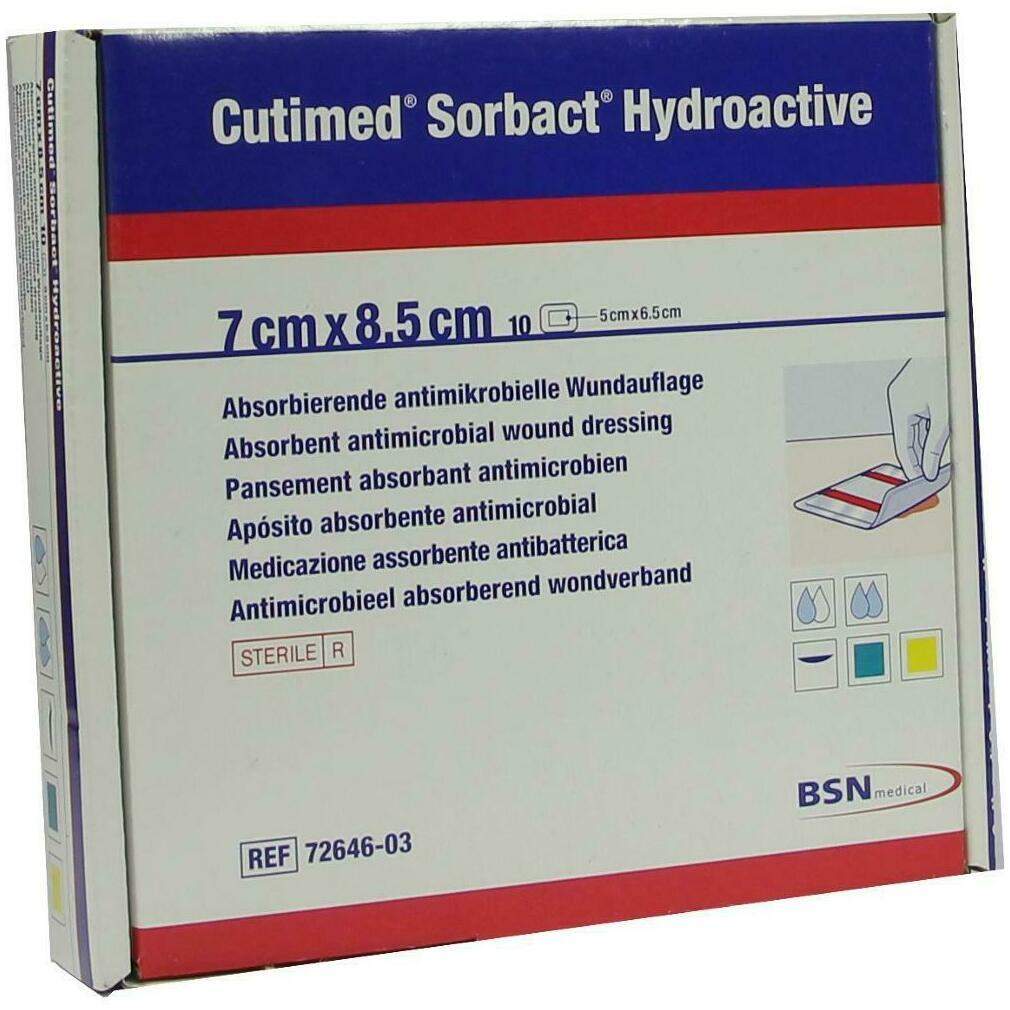 Cutimed Sorbact Hydroactive Kompressen 7x8,5cm