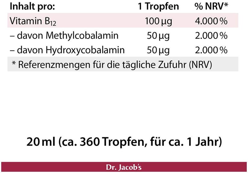Vitamin B12 Tropfen Methylcobalamin 20 ml