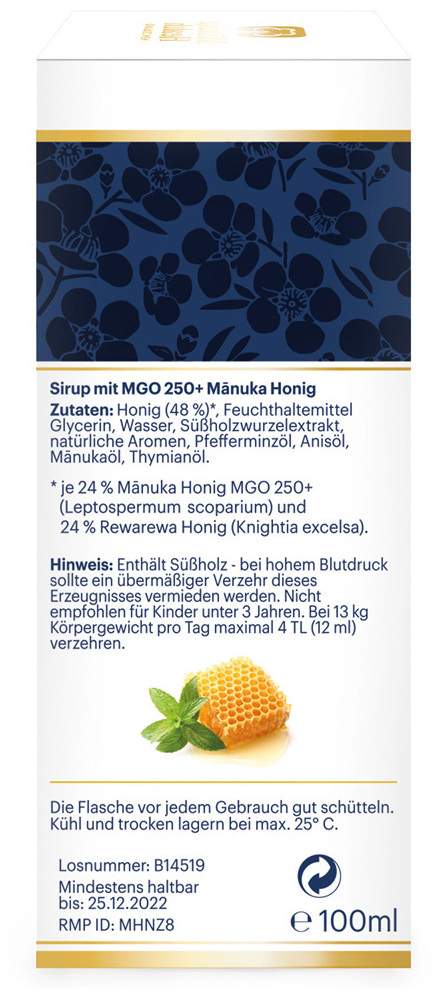 Manuka Health Mgo 250+ Manuka Honig Sirup 100 ml