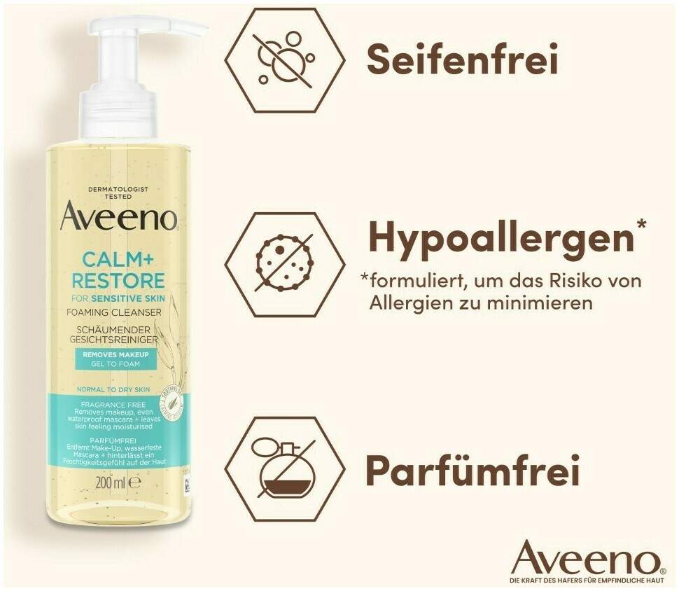 Aveeno Calm+ Restore Schäumender Gesichtsreiniger 200 ml
