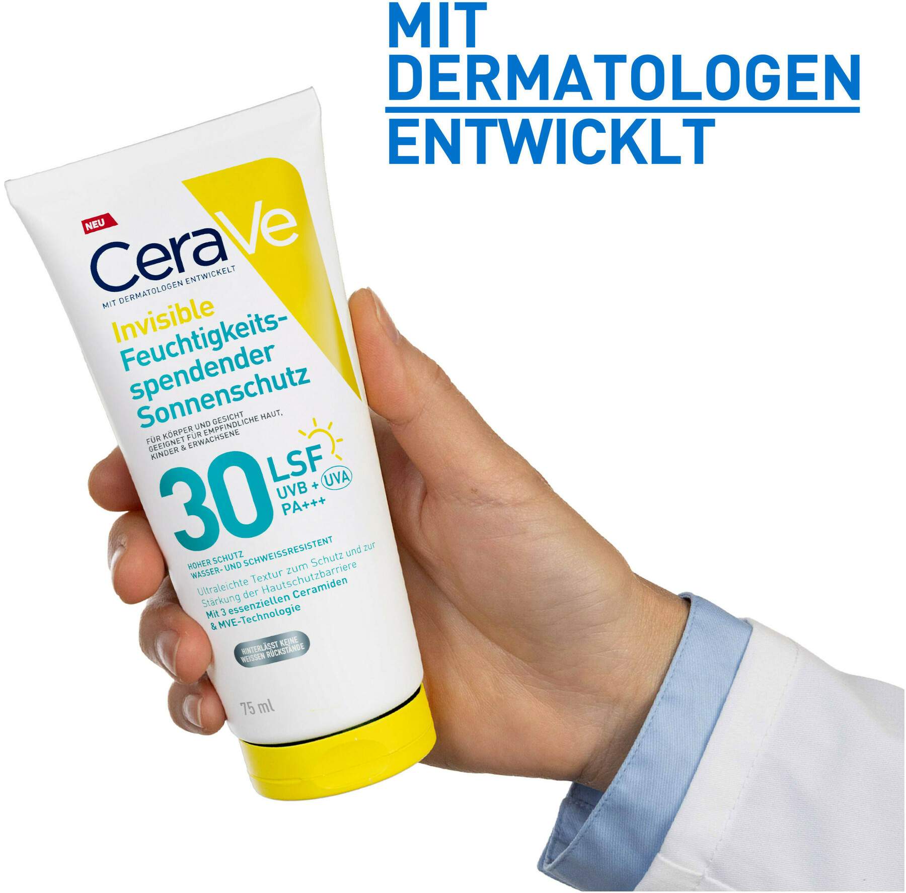 CeraVe Invisible Feuchtigkeitsspendender Sonnenschutz LSF 30 75 ml