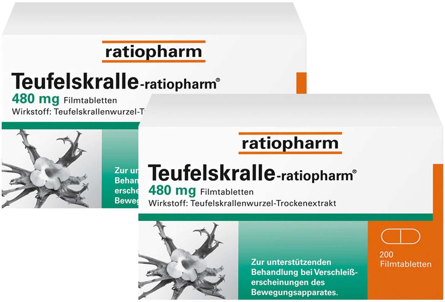Teufelskralle-ratiopharm 480 mg 2 x 200 Filmtabletten
