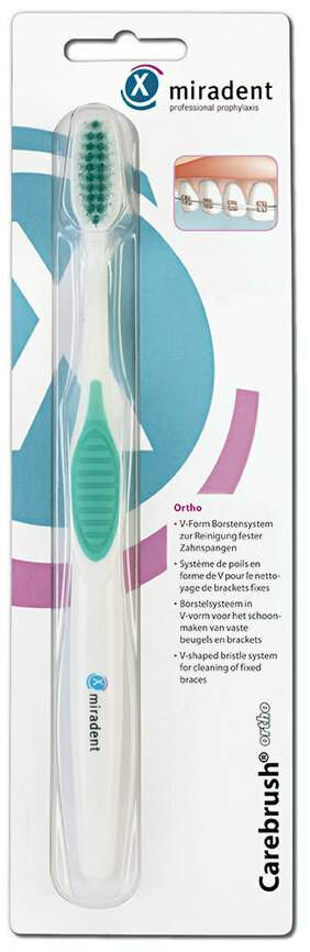 Miradent Carebrush Ortho Weiß-Grün Zahnbürste 1 Stück