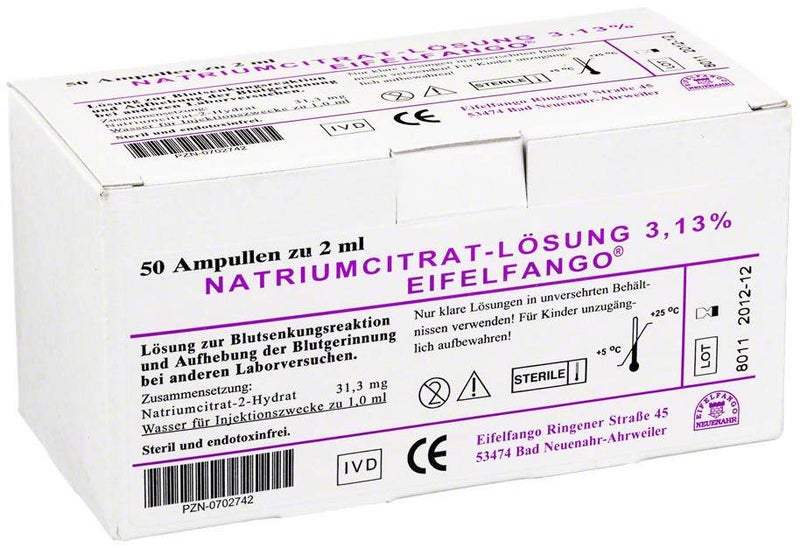 Natrium Citricum 3,13% 50 X 2 ml Ampullen