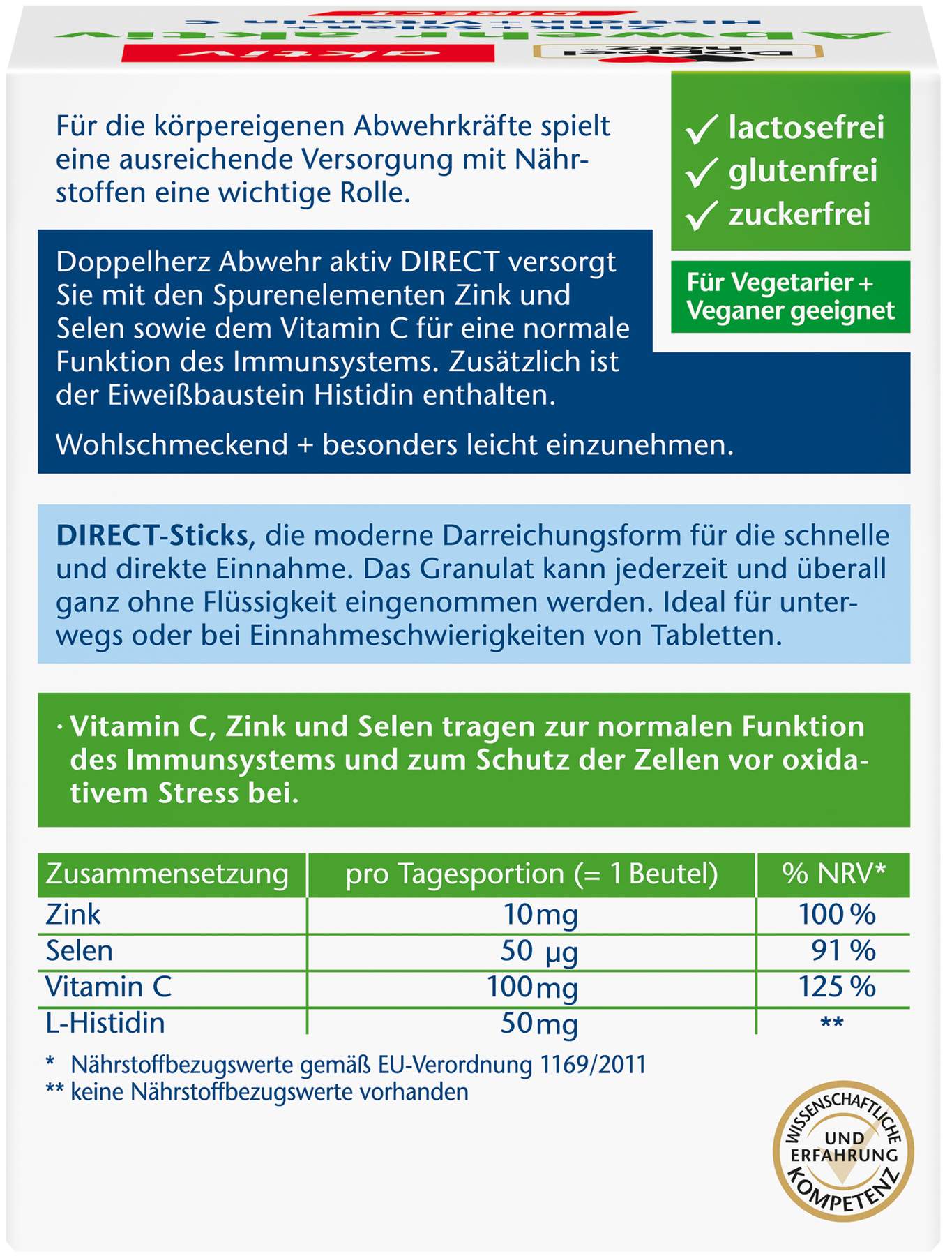 Doppelherz aktiv Abwehr Direct Zink und Selen Histidin Pellets 40  Pellets