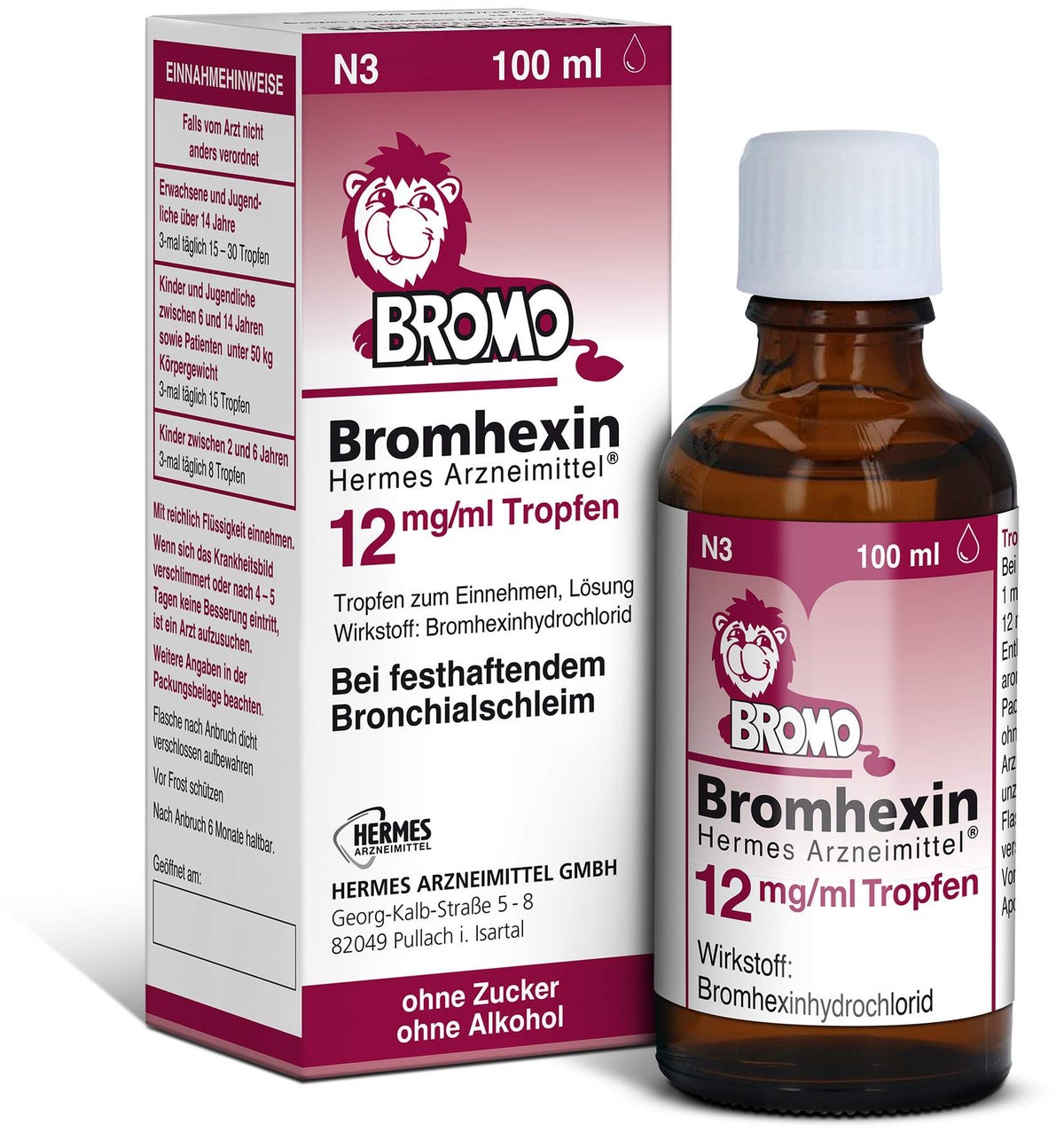 Bromhexin Hermes 12 mg pro ml 100 ml Tropfen