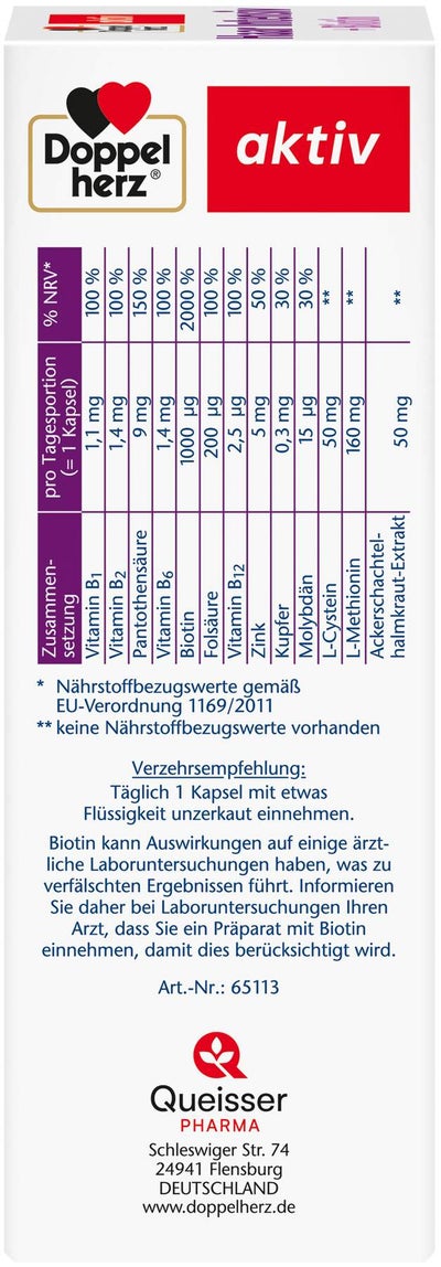 Doppelherz Aktiv Haar Intensiv + Biotin 100 Kapseln