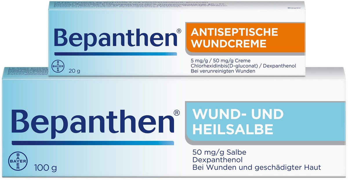 Bepanthen Wund und Heilsalbe 100 g + Antiseptische Wundcreme 20 g